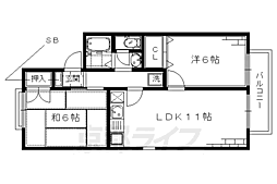 セジュール久宝寺 2LDKの間取図画像