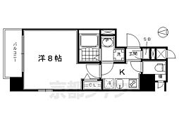 ベラジオ京都烏丸十条 1Kの間取図画像