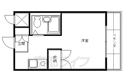 カーサ桃山 1Kの間取図画像