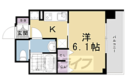 プレサンス京都室町通紫水 1Kの間取図画像