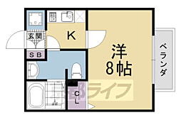 ソレアード 1Kの間取図画像