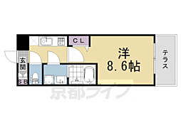 CREST TAPP京都太秦天神川dexII 1Kの間取図画像
