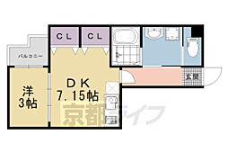 nico西京極 1DKの間取図画像