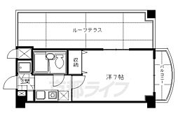 パラドール伏見 1Kの間取図画像