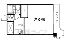 キャッスル京都南 1Kの間取図画像
