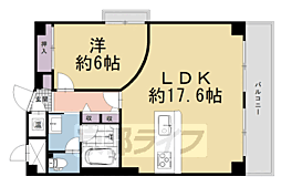 四条高倉スカイハイツ 1LDKの間取図画像