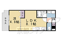 (仮称)伏見区舞台町マンション 1LDKの間取図画像