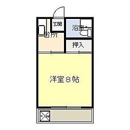 ホワイトコーポ 2階1Kの間取り