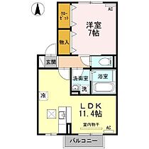 パークハイムII 103 ｜ 宮崎県宮崎市学園木花台桜2丁目（賃貸アパート1LDK・1階・45.15㎡） その2