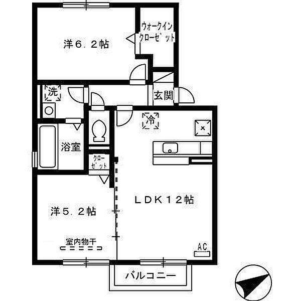 ポムダムールKN A102｜宮崎県宮崎市本郷1丁目(賃貸アパート2LDK・1階・53.76㎡)の写真 その2