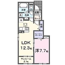 メルヴェイユー I  ｜ 宮崎県宮崎市赤江（賃貸アパート1LDK・1階・50.14㎡） その2