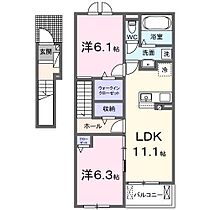 メルヴェイユー I  ｜ 宮崎県宮崎市赤江（賃貸アパート2LDK・2階・58.57㎡） その2