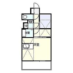 アムールルッソ 2階ワンルームの間取り