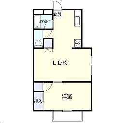 レジデンス11番館 3階1LDKの間取り