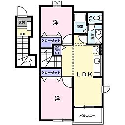 ヴィラエミネンス　Ｂ 2階2LDKの間取り