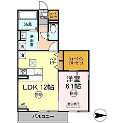 BASE29　西高松 1階1LDKの間取り
