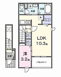 ｅｔｅｒｎｏ　Ｓｏｒａ 2階1LDKの間取り
