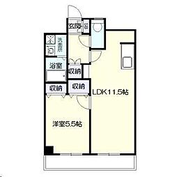 グラシアス 1階1LDKの間取り