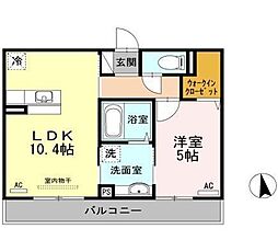 コーポブリックス 3階1LDKの間取り
