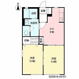シャーメゾン小牧 1階1LDKの間取り