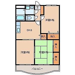 ケイアイビル 1階3DKの間取り