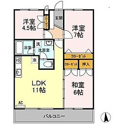 ラーバンハイツ 3階3LDKの間取り