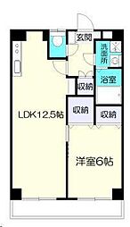 SKBLD 7階1LDKの間取り