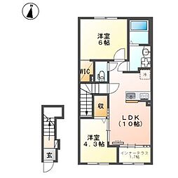 さくら 2LDKの間取図画像