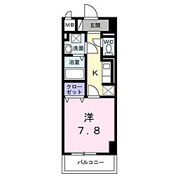 サンライズ 江平中町 1Kの間取図画像