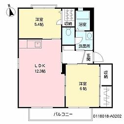 ザ・グリーンメイプル 2LDKの間取図画像