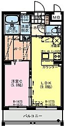 (仮称)都城市南横市町YMマンション 1LDKの間取図画像