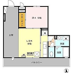 エランビタールSHIOMI 1LDKの間取図画像