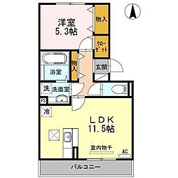 リアントゥール 1LDKの間取図画像