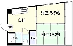 (株)かがみマンション 2DKの間取図画像