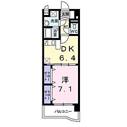 サンプラシード 1DKの間取図画像