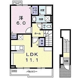 ラ・ルーチェ1 1LDKの間取図画像