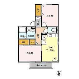 シャルマンコートA 2DKの間取図画像