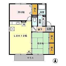 フローラルビレッジ1 2LDKの間取図画像