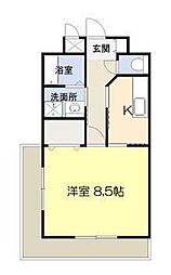 ロイヤルメゾン中村 1DKの間取図画像
