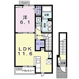 リナセント II 1LDKの間取図画像