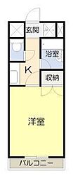 ロワイヤルヒルズ南宮崎 ワンルームの間取図画像