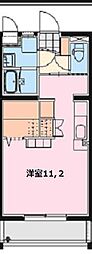 エンデバー ワンルームの間取図画像
