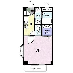 ビバーチェ 1Kの間取図画像