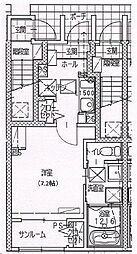 トリニティ下川東 1Kの間取図画像
