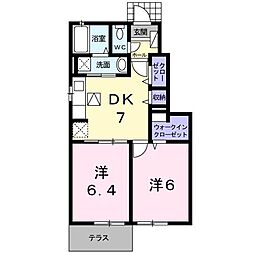 パインフォレストモーニング 2DKの間取図画像