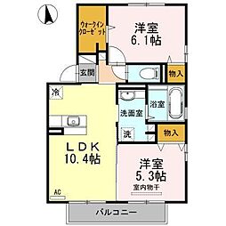 セジュールグレイスA 2LDKの間取図画像