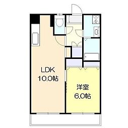 パラディー 1LDKの間取図画像