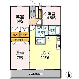 ラーバンハイツ 3LDKの間取図画像