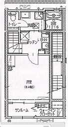 トリニティ下川東 1Kの間取図画像
