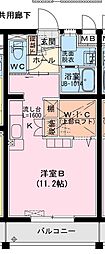 PLAISIR ワンルームの間取図画像